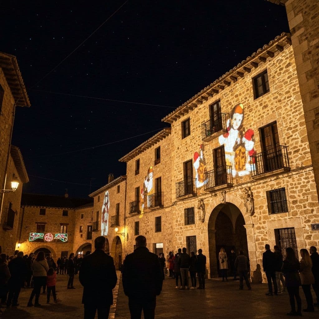 Videomapping navideño en Santillana del Mar